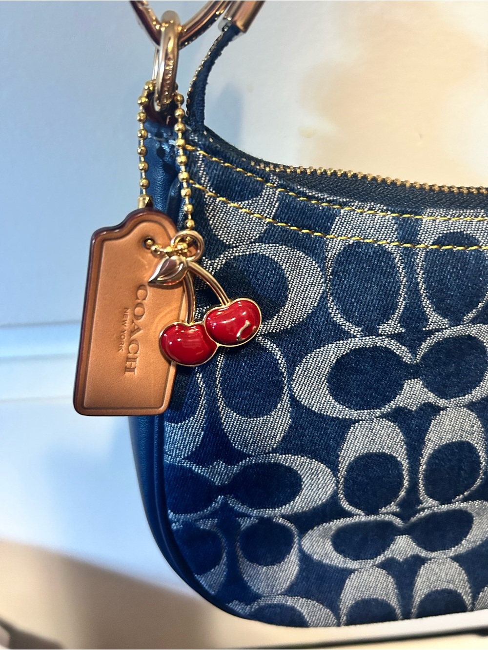 Coach Blue Signature Denim Terri Bag with Wristlet - Picture 5 of 6